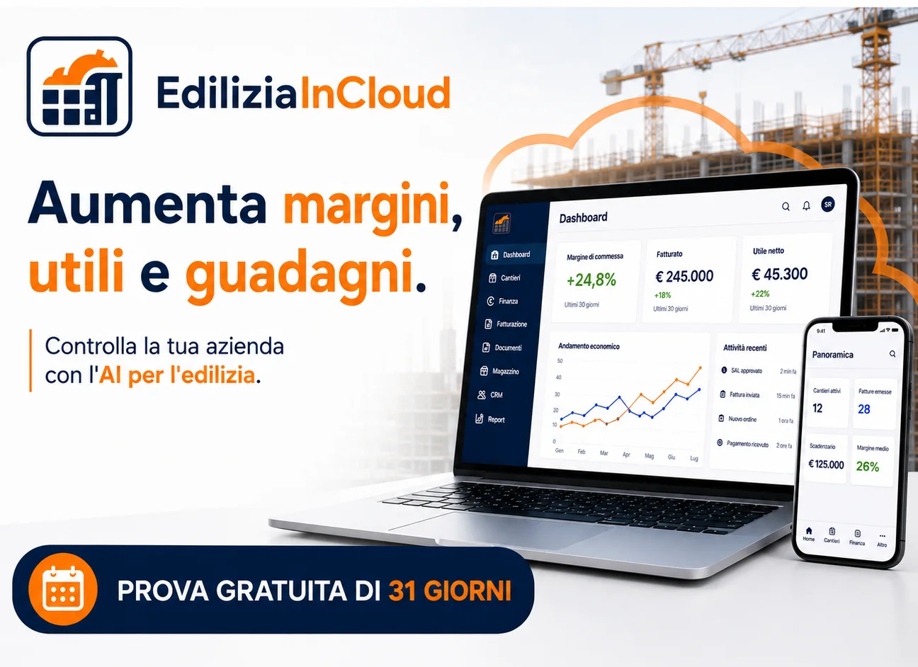 Edilizia in Cloud — il gestionale con AI per le imprese edili. Prova gratuita di 31 giorni