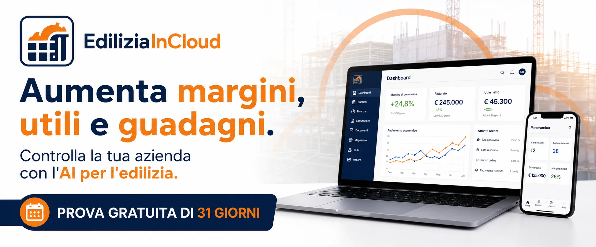 Edilizia in Cloud — il gestionale con AI per le imprese edili. Prova gratuita di 31 giorni