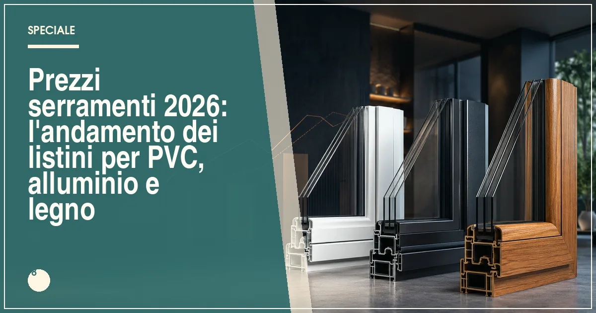 Prezzi serramenti 2026: l'andamento dei listini per PVC, alluminio e legno