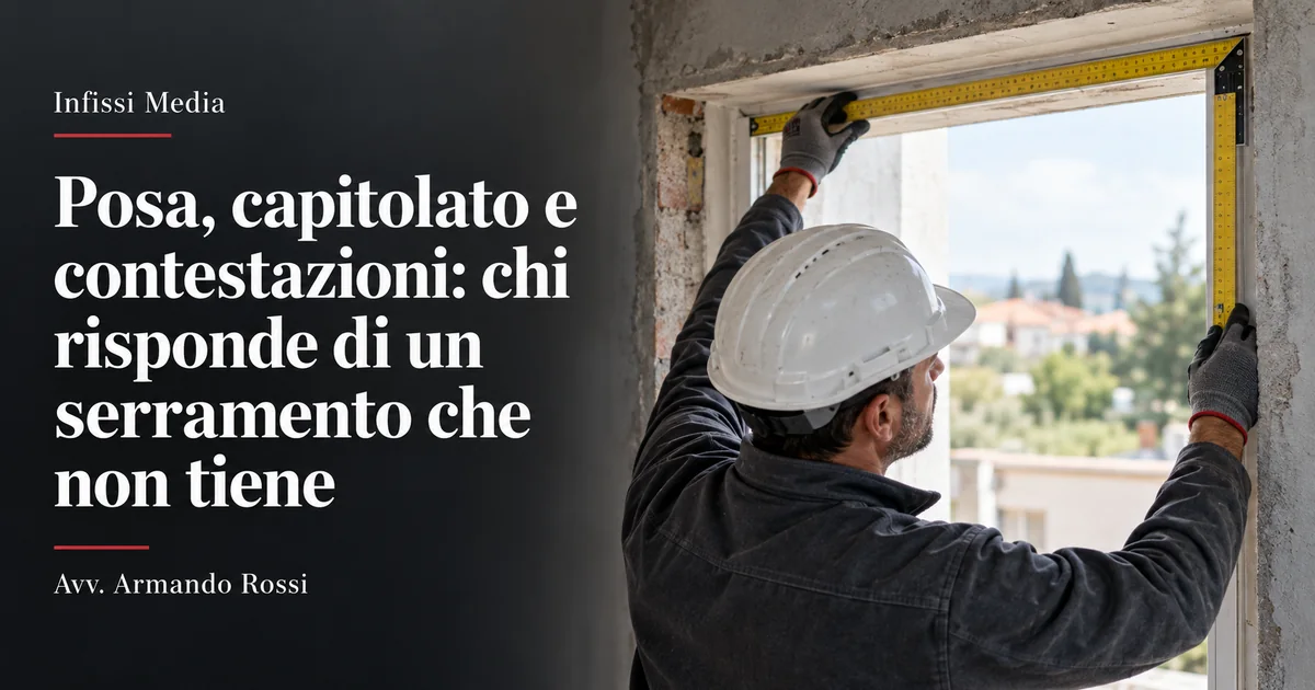 Posa, capitolato e contestazioni: chi risponde di un serramento che non tiene