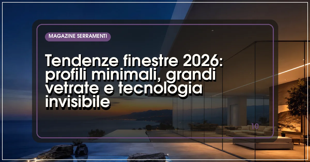 Tendenze finestre 2026: profili minimali, grandi vetrate e tecnologia invisibile