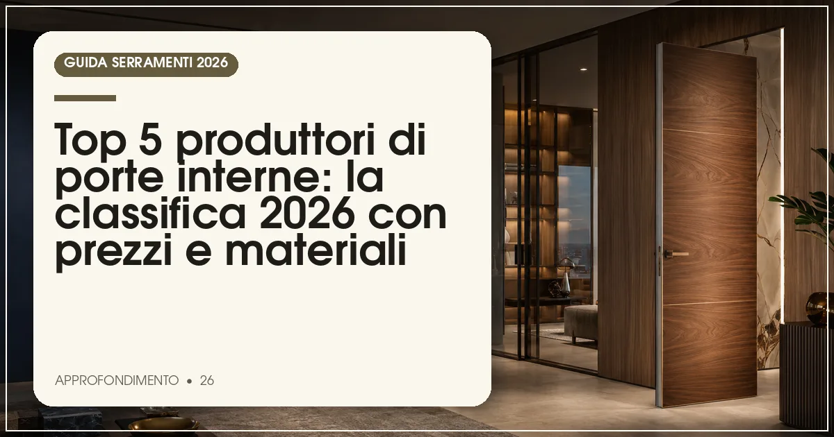Top 5 produttori di porte interne: la classifica 2026 con prezzi e materiali